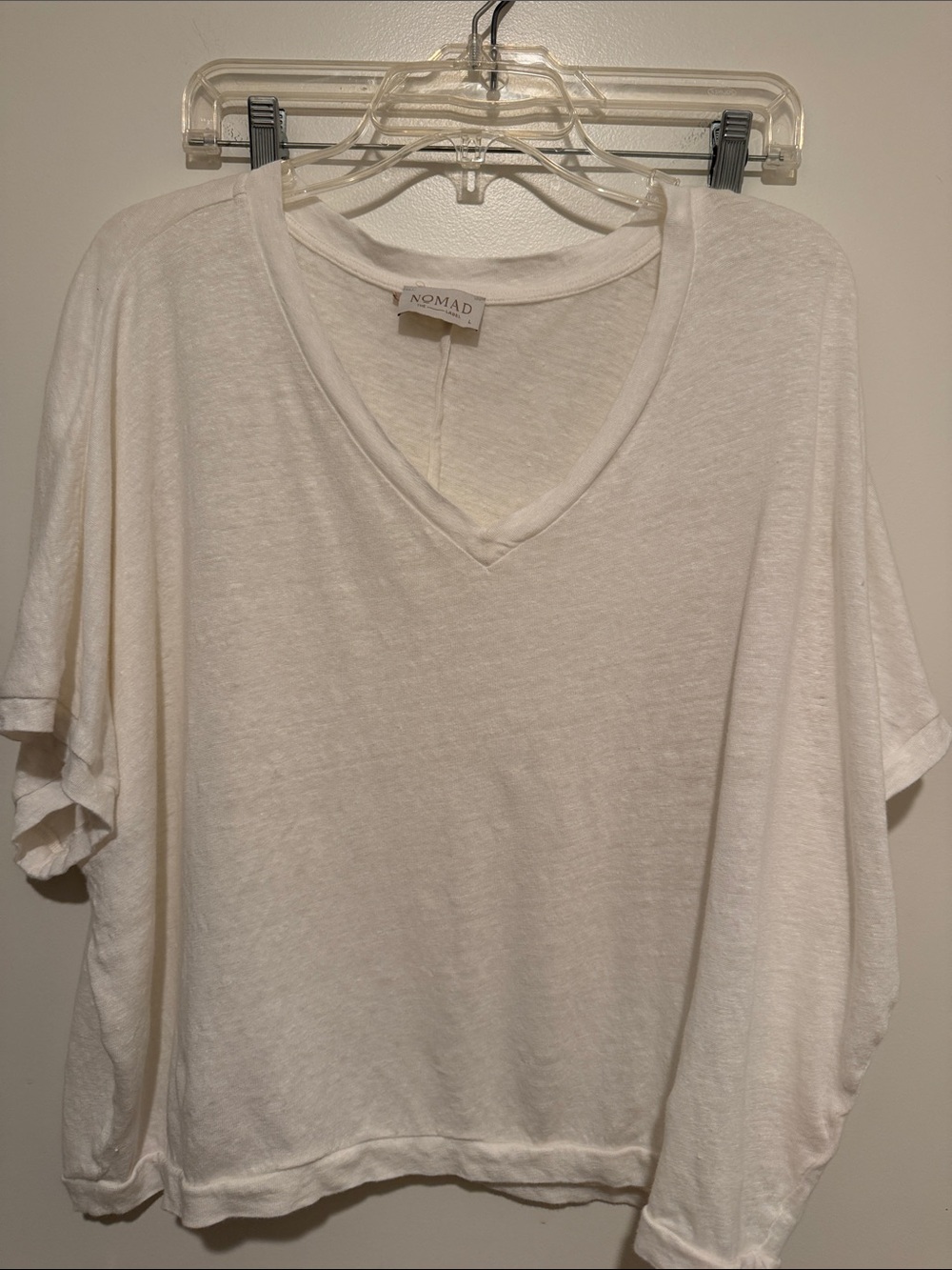 Nomad White V-Neck Short Sleeve Tee